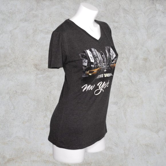 NYC Image Dark Gray T-Shirt New York City Times Square - Picture 3 of 9